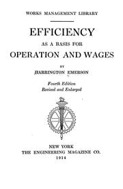 Cover of: Efficiency as a basis for operation and wages