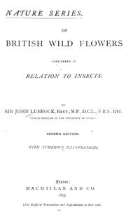 Cover of: On British wild flowers considered in relation to insects.