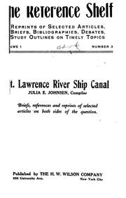 Cover of: St. Lawrence river ship canal.