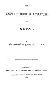 Cover of: The Sanskrit Buddhist literature of Nepal.