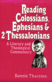 Cover of: Reading Colossians, Ephesians, and 2 Thessalonians: a literary and theological commentary