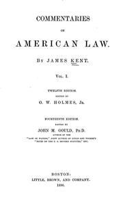 Cover of: Commentaries on American law.