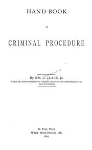 Cover of: Hand-book of criminal procedure