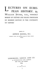 Cover of: Lectures on European history. by William Stubbs