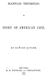 Cover of: Hannah Thurston: a story of American life.