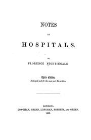 Notes on hospitals by Florence Nightingale