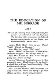 Cover of: The education of Mr. Surrage: a comedy in four acts.