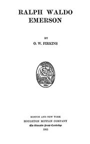 Cover of: Ralph Waldo Emerson by Firkins, Oscar W.