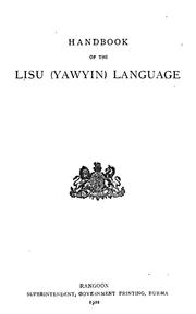 Cover of: Handbook of the Lisu (Yawyin) language. by James Outram Fraser