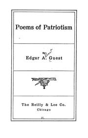 Cover of: Poems of patriotism by Edgar A. Guest