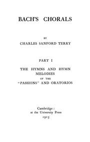 Cover of: Bach's chorals by Terry Charles Sanford