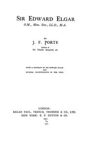 Cover of: Sir Edward Elgar