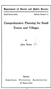 Cover of: Comprehensive planning for small towns and villages