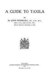 A guide to Taxila by Marshall, John Hubert Sir