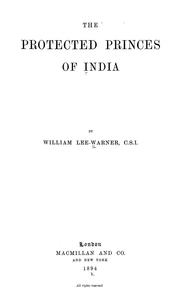 Cover of: The protected princes of India