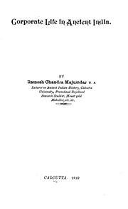 Cover of: Corporate life in ancient India. by Majumdar, R. C.