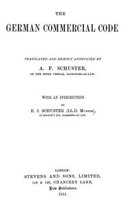 Cover of: The German Commercial Code