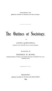 Cover of: The outlines of sociology.