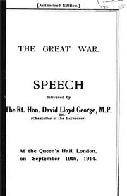 Cover of: The great war.