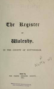 Cover of: The register of Walesby
