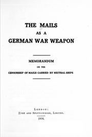 Cover of: The mails as a German war weapon by 