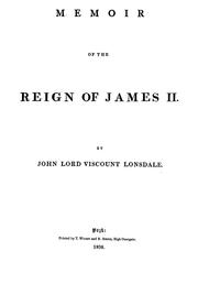 Cover of: Memoir of the reign of James II.