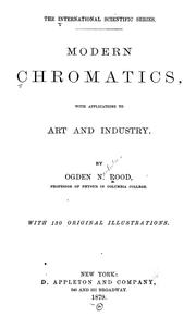 Cover of: Modern chromatics: with applications to art and industry.