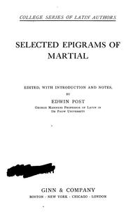 Cover of: Selected Epigrams of Martial by Marcus Valerius Martialis