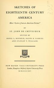 Cover of: Sketches of eighteenth century America by J. Hector St. John de Crèvecoeur
