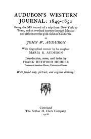 Cover of: Audubon's western journal, 1849-1850 by John Woodhouse Audubon