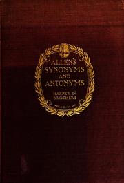 Cover of: Allen's synonyms and antonyms.