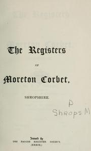 Cover of: The registers of Moreton Corbet, Shropshire