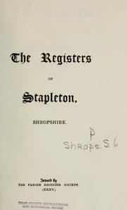 Cover of: The registers of Stapleton, Shropshire