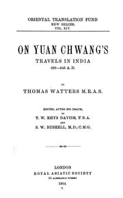 Cover of: On Yuan Chwang's travels in India, 629-645 A.D.