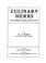 Cover of: Culinary herbs
