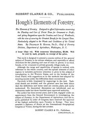 Cover of: The elements of forestry: designed to afford information concerning the planting and care of forest trees for ornament or profit and giving suggestions upon the creation and care of woodlands with the view of securing the greatest benefit for the longest time, particularly adapted to the wants and conditions of the United States.