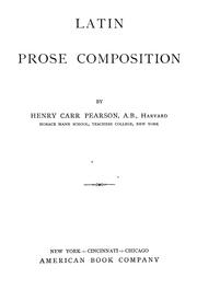 Cover of: Latin prose composition
