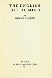 The English poetic mind by Charles Williams
