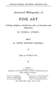 Cover of: Annotated bibliography of fine art: painting, sculpture, architecture, arts of decoration and illustration