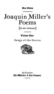 Cover of: Joaquin Miller's poems ...