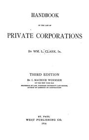 Cover of: Handbook of the law of private corporations