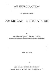 Cover of: An introduction to the study of American literature