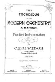 Cover of: The technique of the modern orchestra: a manual of practical instrumentation