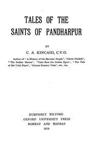 Cover of: Tales of the saints of Pandharpur