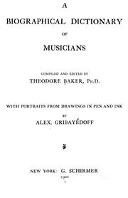 Cover of: A biographical dictionary of musicians