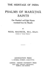 Cover of: Psalms of Marāthā saints by Macnicol, Nicol