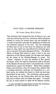 Cover of: Chʻiu Chin by Lionel Giles