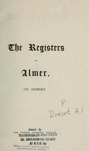 Cover of: The registers of Almer, co