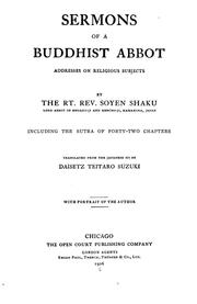 Cover of: Sermons of a Buddhist abbot: addresses on religious subjects