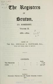 Cover of: The registers of Bruton, co. Somerset